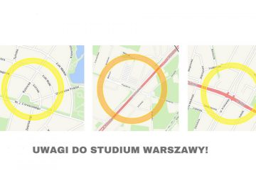 infografika z napisem Uwagi do studium Warszawy